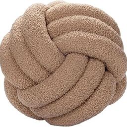 FASHIONMYDAY Fashion My Day Plush Knot Ball Pillow Diameter 22cm Room Decoration for Sofa Couch Khaki Pillows-image-8