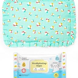 superbottoms Mustard Pillow for Newborn Baby 0–6 Months + XtraHydrating Wipes (40) | Soft Muslin Cover | Zip Closure | Baby Head Shaping Pillow & Gentle Baby Wipes Combo | Traditional Rai Pillow-image-16