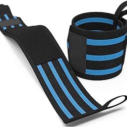 OLAHRAGA Weightlifting elastic wrist wrap with thump loop for heavy pressing and injury protection (BLUE)-image-31