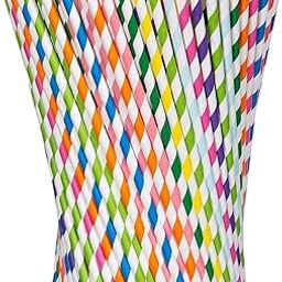 Imaashi Pack of 100 Eco-Friendly Paper Straws Pipes- 100% Biodegradable and Compostable Alternative to Plastic Straws Perfect for Parties, Events, and Daily use - Random Colors- Size 6 MM 8 Inch-image-11