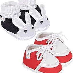 12 To 18 Months Baby Boys & Girls Pack of 2 Pair Cotton Lace Baby Booties-BT1174andBT1184-image-53
