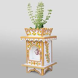 Marble Tulsi Pot for Home | Tulsi Mandir for Balcony, Porch,Garden, roof Planter, (18 Inches)-image-46