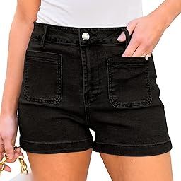 Women's Casual Summer Denim 2025 Fashion Shorts Mid Waisted Ripped Jean Shorts with Pockets, Vintage Wash, Straight Cut, (Short 238)-picture-39