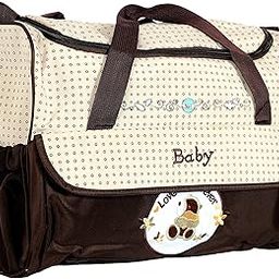 BabyGo Essential Multipurpose Mother Mama Bag Baby Diaper Carry Bag for Travel, Clothes,and Feeding (Brown)-11