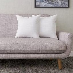 Perfect Sleeper Square Pillow 18x18 Inches, Set of 2, Hotel Quality Premium Polyester Fluffy Fibre, Soft Sofa Cushion Filler, White-18