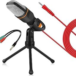 COM-TECH Professional Condenser Microphone Aux 3.5mm Jack with Stand for Pc Laptop Computer Ideal for Voice Recording YouTube Streaming Gaming Online Classes Meeting Office-image-87
