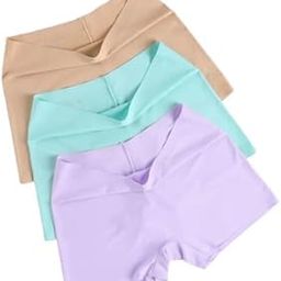 Women Seamless Soft Strachable Boxer Yoga Boyshort Style Mid Waist Workout Elastic Panties, Multicolor. Pack of 3-picture-19