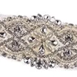 ujeavette 3xRomantic Wedding Bridal Lace Garter Flower Applique Pearls Rhinestone Garter-picture-38