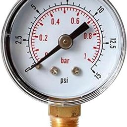 CLUB BOLLYWOOD Pressure Gauge 0-15PSI 0-1Bar Dial Pneumatic Hydraulic Air Pressure Measure-17