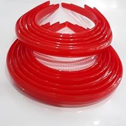 H2T-DIY Set of 12 Plastic Hairband in 3 Colours 13mm (Red,Black & White) (Black) (Red, Regular)-image-8