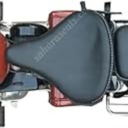 Sahara Seats Compatible with Classic 350 and 500 Harley Type Slim Seat with Springs Front and Rear (Black, Set of 2)-21