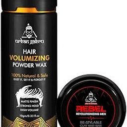 Urbangabru Hair Volumizing Powder Wax (10 GM) & Rebel Hair Wax (85 Gram)- Hair Styling Combo Kit-image-85