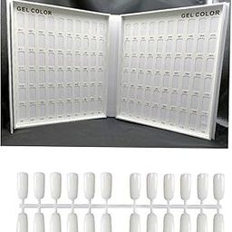 BEAUTY EMPIRE 120 Nail Chart Display, Anself Nail Polish Display Book with 120 Pcs Nail Tips (WHITE)-12