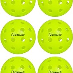 AIRAVAT Premium Outdoor Pickleball Balls, 40 Hole Pickleball for Tournament and Competition Play, Perfectly Balanced, High Bounce True Flight, Durable (Neon- Pack of 6)-picture-11