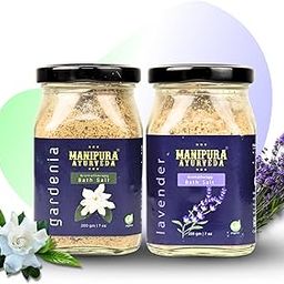 Pure Organic Bath Salt Combo Set Gardenia & Lavender Flavour (200GM + 200GM) Made With 3 Natural Salts (Epsom Dead Sea & Himalayan Rock Salt) | Relaxing Body Foot Spa & Skin Care-image-89