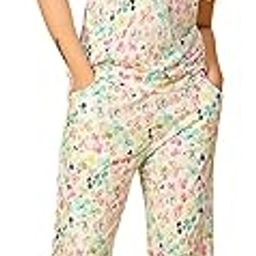Printed Women's Night Suit Set | Cozy Polyester Blend Fabric with Ankle-Length Pants & Side Pockets | Perfect for Relaxation, Gym & Outings-image-87