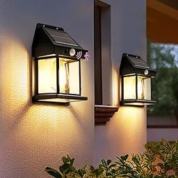 NEXILA Solar Wall Lights Outdoor, Wireless Dusk to Dawn Porch Lights Fixture with 3 Modes & Motion Sensor, Waterproof Exterior Lighting with Clear Panel for Patio, Garage, Shed (Black, Pack of 1)-image-13