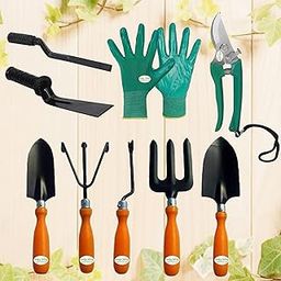 Leafy Tales Gardening Tool Kit Set of 9 (7 Tools + Pruner Scissors + Gloves)-image-16