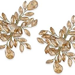 Handcrafted Golden & Silver Crystal Leaf Design Side Clip Hair Accessory Set of 2 for Women – Perfect for Brides & Special Occasions-2