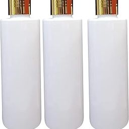 Zenvista 200ml White Bottle With Gold Screw Cap, Leak Proof, Empty, Easy To Carry, For Essential Oils, Toners, Multi Purpose - (Pack Of 3)-picture-3