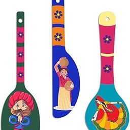 Artvibes Rural Art Wooden Wall Hanger Spoons for Home | Office | Living Room | Gift | Modern Decoration Items | Kitchen Wall Decor | Home Decor Hanging Items (WH_5017N), Set of 3-image-84