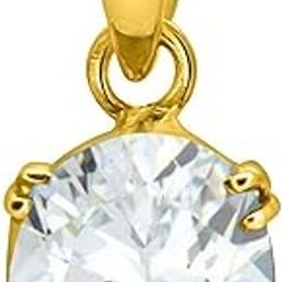 9.25 Ratti 8.00 Carat Natural White Zircon Pendant/Locket American Diamond Zircon Stone Gold Plated Metal Pendant for Men and Women-image-32