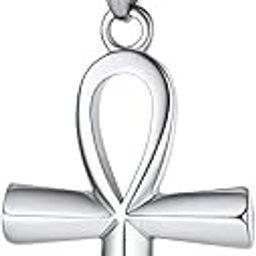Stiainless Steel Eye of Horus/Ankh Cross/Snake Cross/Anubis God of Death Necklace, Ancient Egyptian Lucky Protection Charm Men Women Jewelry (with Gift Box)-image-46