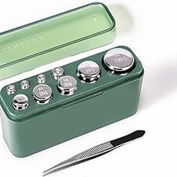 ACCT Calibration Weight, 1g 2g 5g 10g 20g 50g 100g Calibration Gram Scale Weight Set for Digital Scale Balance, Small Weights for Crafts,1 Piece Calibration Weight Tweezers(Silver)-12