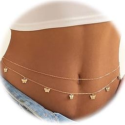 Set of 2 Butterfly Belts for Women and Girls Stylish Kamarbandh Kamar Chain Waist Belt for Dresses Jeans Saree (rrsd16748kb)(Golden)-image-140