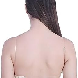 Backless Strapless Bra with Clear Back and Halter Straps Ideal for Backless Bridal and Off-Shoulder Dresses-0