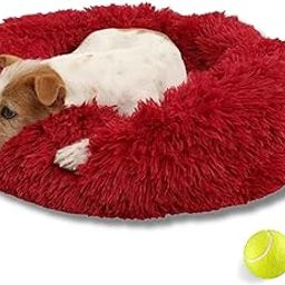 ZEXSAZONE Faux Fur Cozy, Flexible Pet Bed Is Perfect for Indoor Cats And Puppies For All Weather. (Red, Medium)-image-65