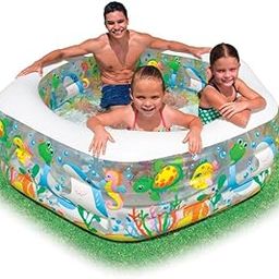 Intex Swim Center Ocean Reef Inflatable Pool, 75 inch X 70 inch X 24 inch, for Ages 6+, Multi Color Color-image-52