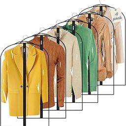 RAAHII 4 piece plastic transparent suit cover, Blazer cover, coat covers with zip for wardrobe storage of suit, jacket, garments, sweaters, saree, pant organizer (Blazer cover, Pack of 4)-28