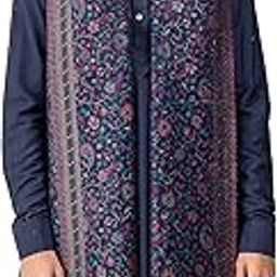 Men Faux Pashmina Kani Stole with Floral Motifs and Zari Accents, Soft and Lightweight, For Summer and Winter, 28x80 inch-image-83