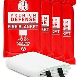 Premium Defense Fire Blanket, Fire Blanket for Home and Kitchen Emergency, Fire Extinguisher, Flame Suppression, Fiberglass, 60” x 70”, 4 Pack-image-21