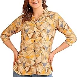 Women Regular Fit Printed Lapel Collar Casual Shirt-picture-39
