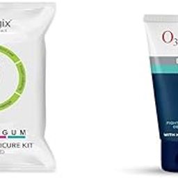 O3+ Pedilogix Bubblegum Manicure Pedicure Kit for Hand and Feet Lightening & O3+ ALPHA MEN Acno D-TAN Scrub With Hyaluronic & Mint 50g-18