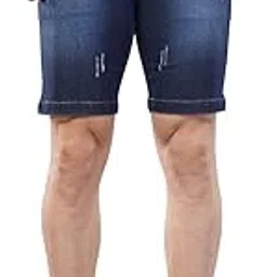 nivasu Men's Cotton Blend Regular Fit Denim Shorts – Dark Blue-picture-3