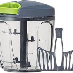 Homes' Pulse Vegetable Chopper For Kitchen | 2-In-1 | Heavy Duty | 6 Blades | 950Ml, Grey-image-65