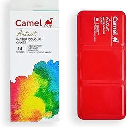 Camel Artist Water Colour Cakes 18 Assorted Shades | Rich Pigments & Vibrant Colors | Ideal for Artists & Hobbyists-30