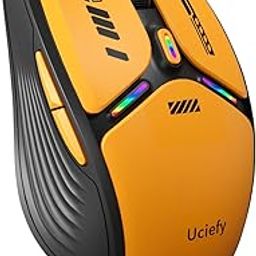 Uciefy V19 LED Wireless Mouse, 2.4G Rechargeable Mecha Portable Silent Magnetic Mouse with USB Receiver and Type C Adapter for Laptop, PC, iPad, Mac, Chromebook-Orange-image-33
