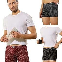 Men's Assorted Soft Combed Cotton Printed Trunk-image-72