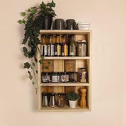 Symplify Ferguson Wooden Multipurpose Dish Rack/Storage Shelves for Kitchen Cabinets/Oil Stand | Jars and Bottle Holder & Decor Item-image-77