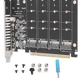 M.2 PCIE Adapter, DC Power Chip M.2 NVME SSD to PCIE X16 Adapter with Nuts for Computers-18