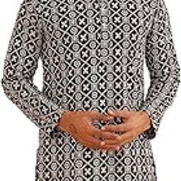 (Since 1958 Men's Cotton Silk Self Design Long Kurta-image-2