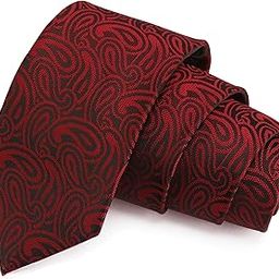 Alluring Red & Black Colored Microfiber Necktie for Men-image-19