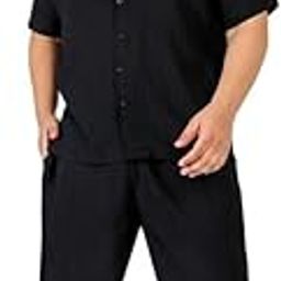 Plus Men's Solid Co-Ord Set for Casual Wear | Crew Neck | Short-Sleeve | Pull On Closure | Plus-Size Co-Ords | Crafted with Comfort Fit for Everyday Wear-image-77