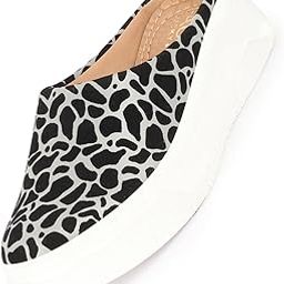 Women's Fashion Outdoor Leopard Print Height Enhancer Open Back Slip On Casual Shoes-5
