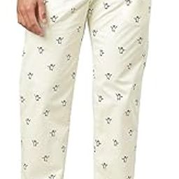 100% Cotton Men's Lounge Pant with Stylish Print and Convenient Side Pockets Beige-26