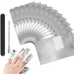 MAYCREATE® 200Pcs Nail Polish Remover Foil Wraps with Pre-soaked Acetone-based Cotton Pads Gel Nail Polish Remover Wraps Finger Nail Polish Removal Tool with Cuticle Pusher & Nail Filer-14
